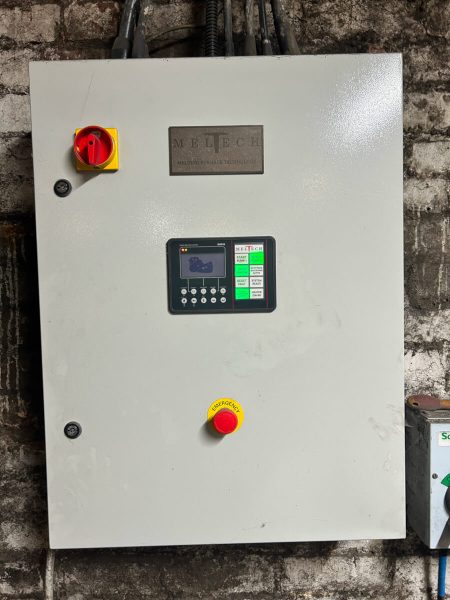 The Meltech PLC control panel manages the furnace cooling process based on real-time demand. The Meltech PLC control panel manages the furnace cooling process based on real-time demand.